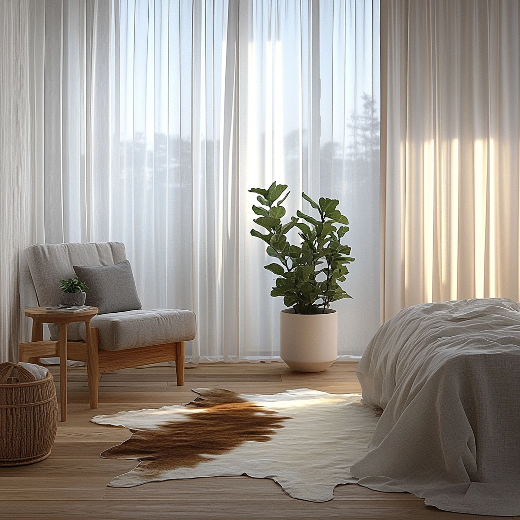 cow hide rug bedroom ideas 6