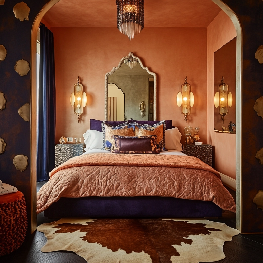 cow hide rug bedroom ideas 64
