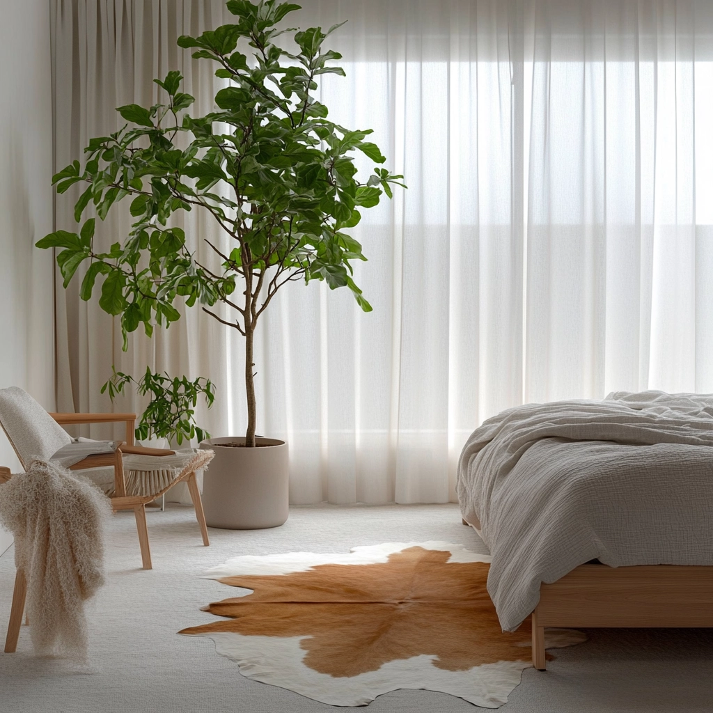 cow hide rug bedroom ideas 7