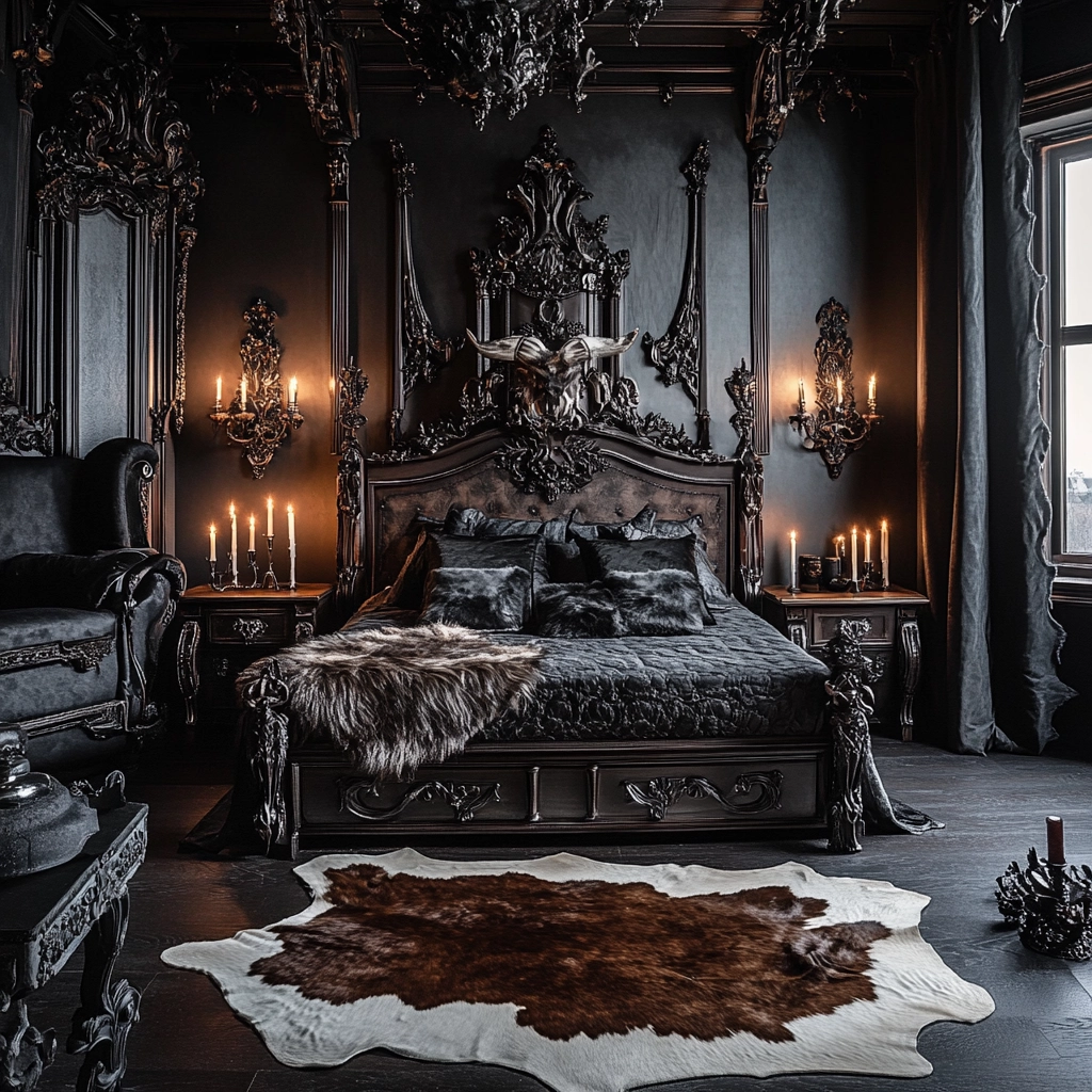 cow hide rug bedroom ideas 70
