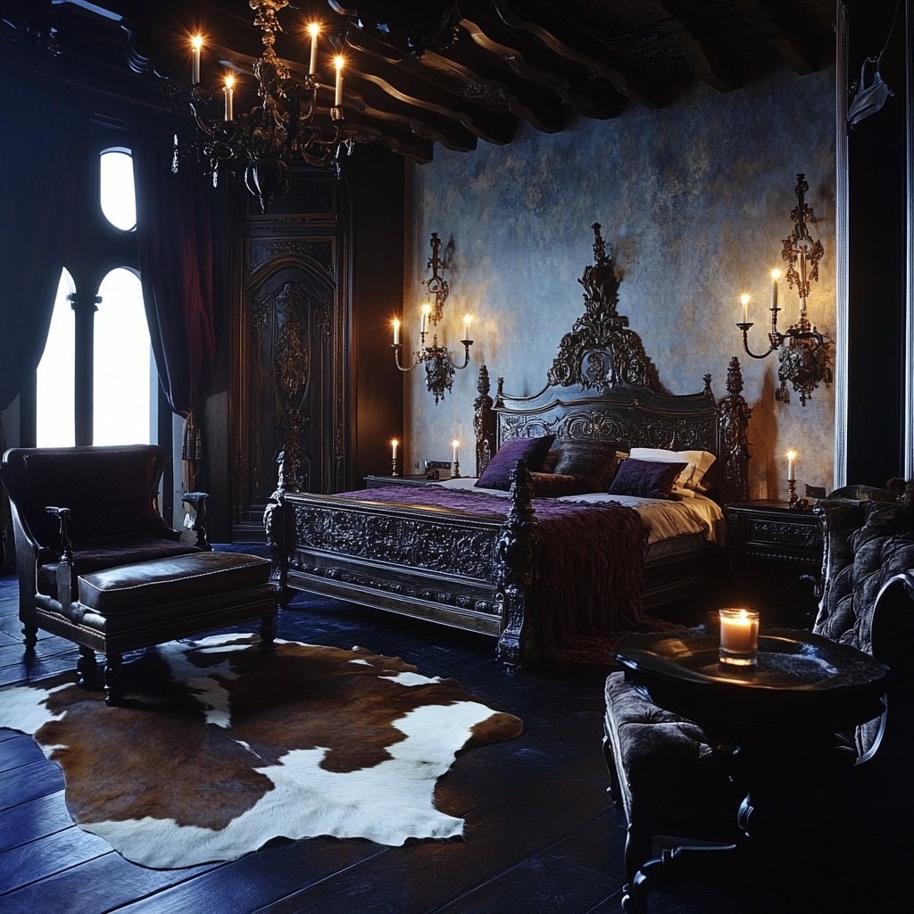cow hide rug bedroom ideas 72