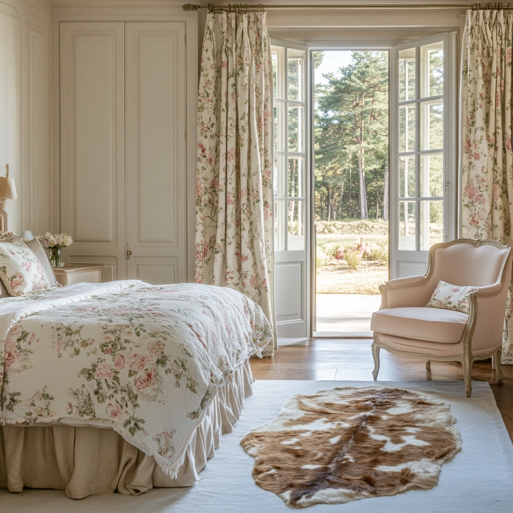 cow hide rug bedroom ideas 75