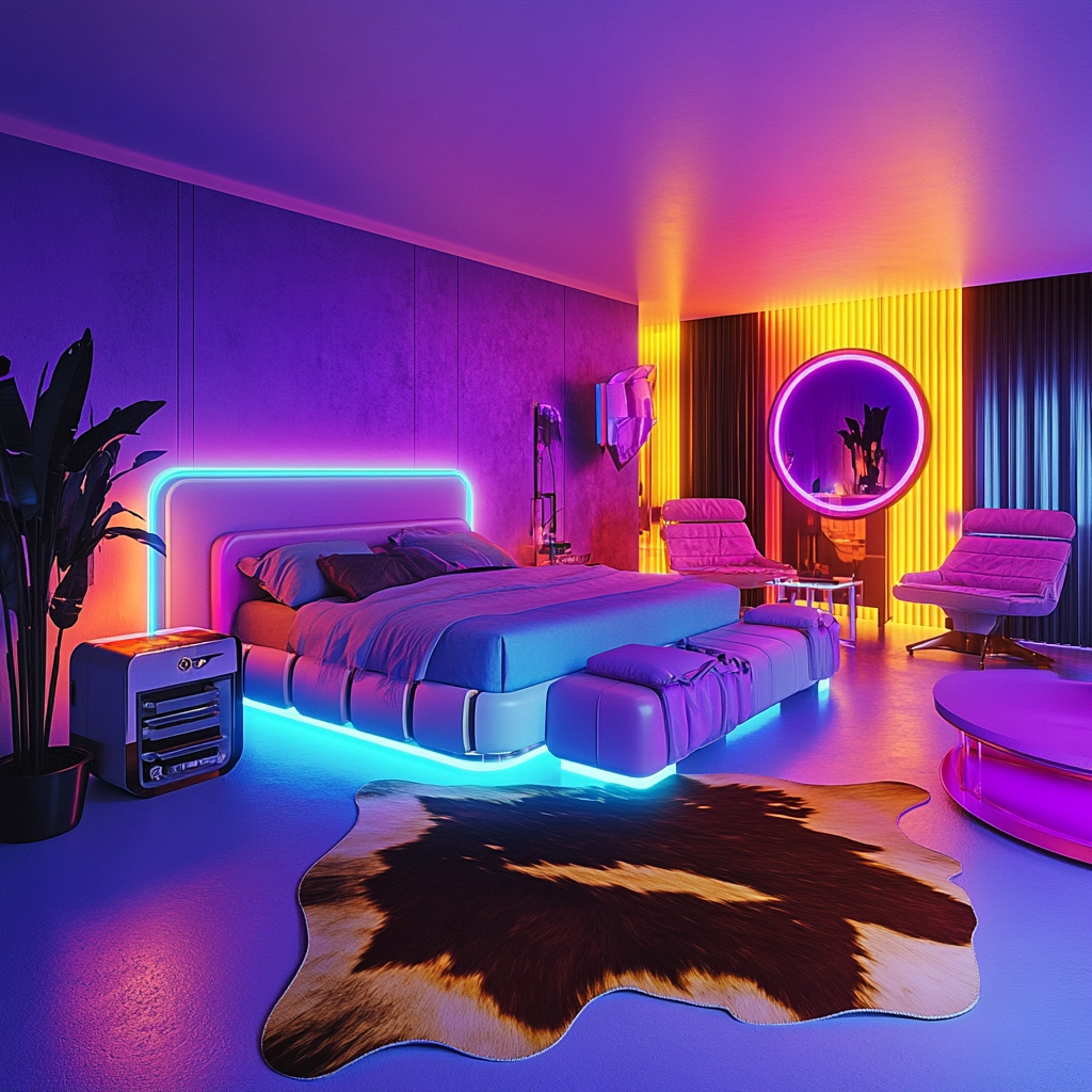 cow hide rug bedroom ideas 78