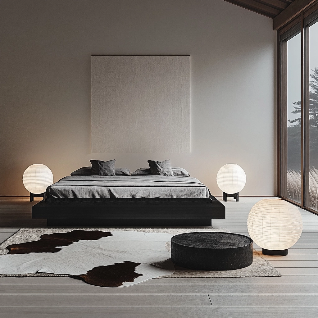 cowhide rug bedroom 18