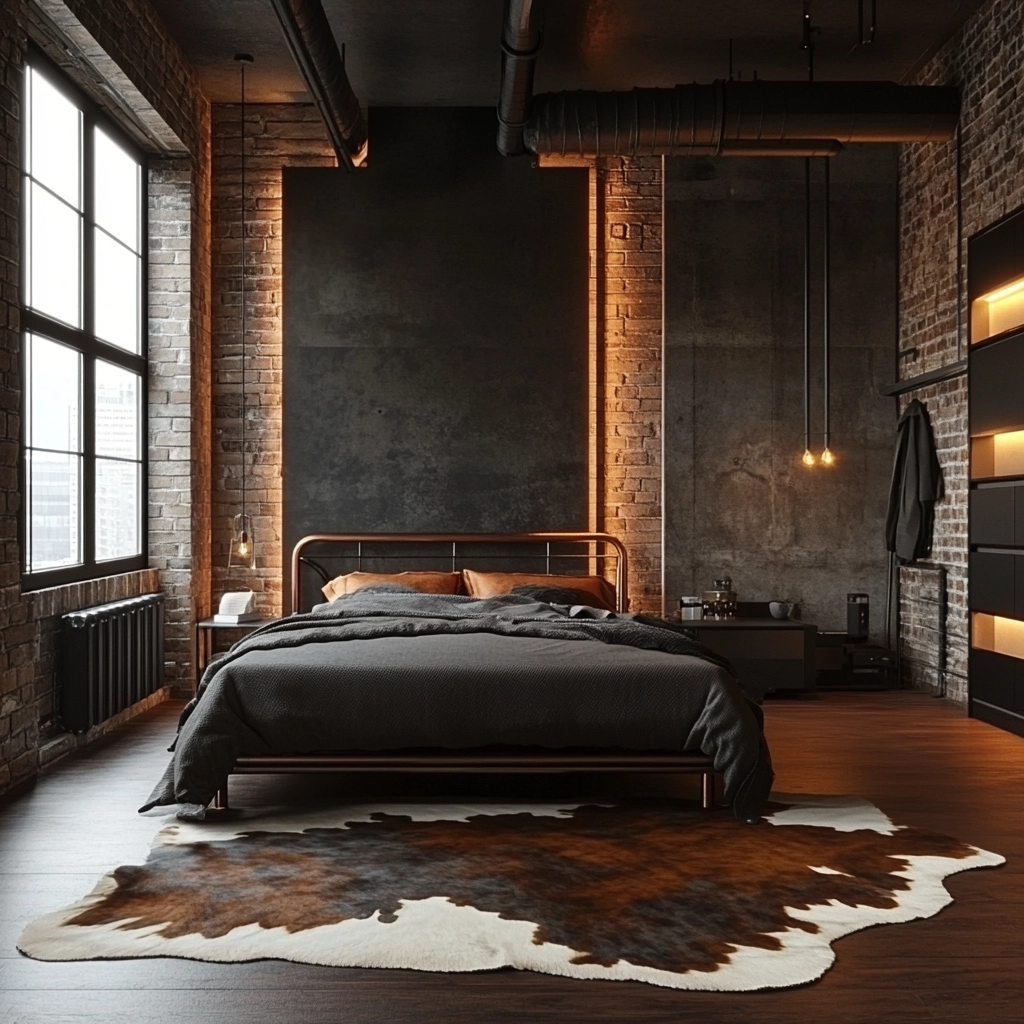 cowhide rug bedroom 28