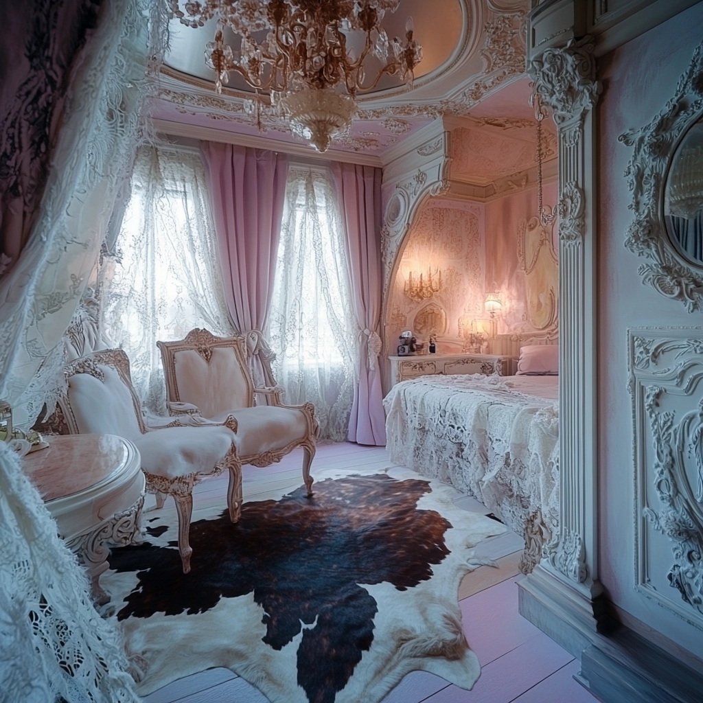 cowhide rug bedroom 35