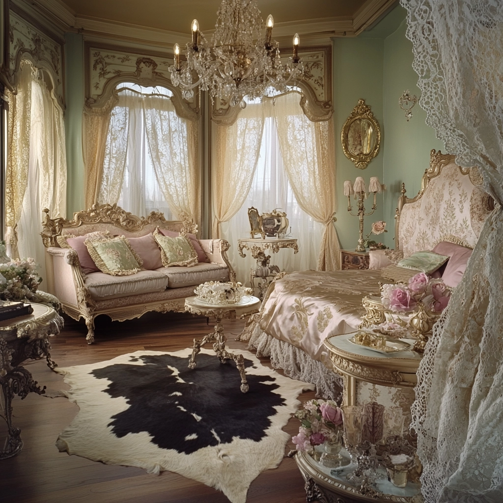cowhide rug bedroom 36