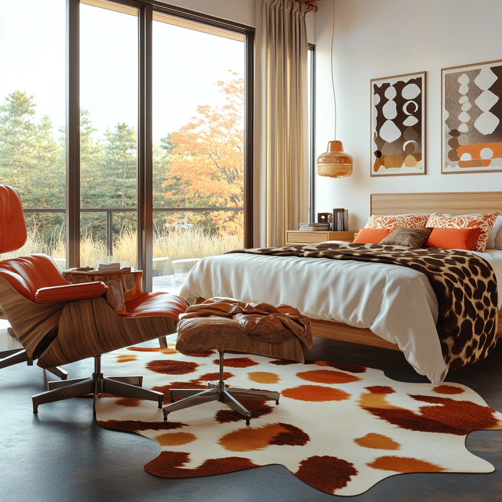 cowhide rug bedroom 38