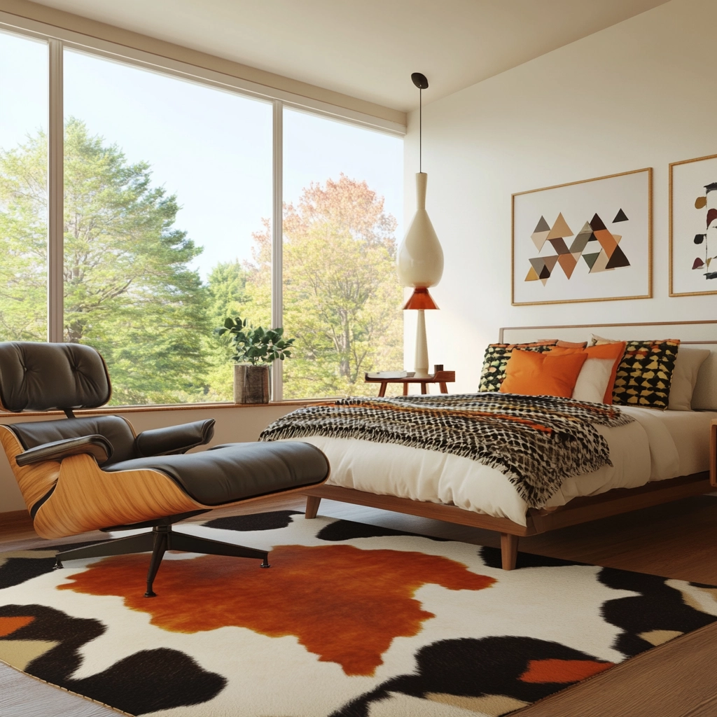cowhide rug bedroom 39