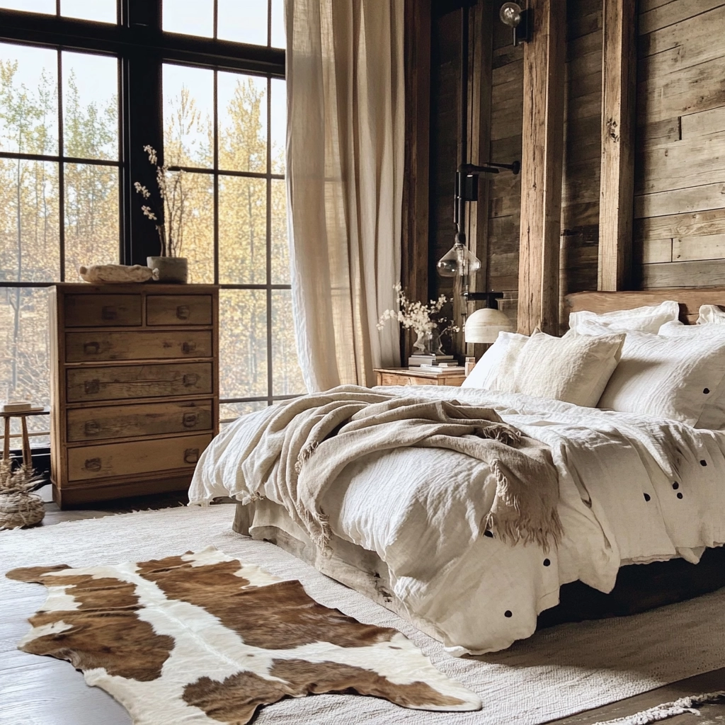 cowhide rug bedroom 4