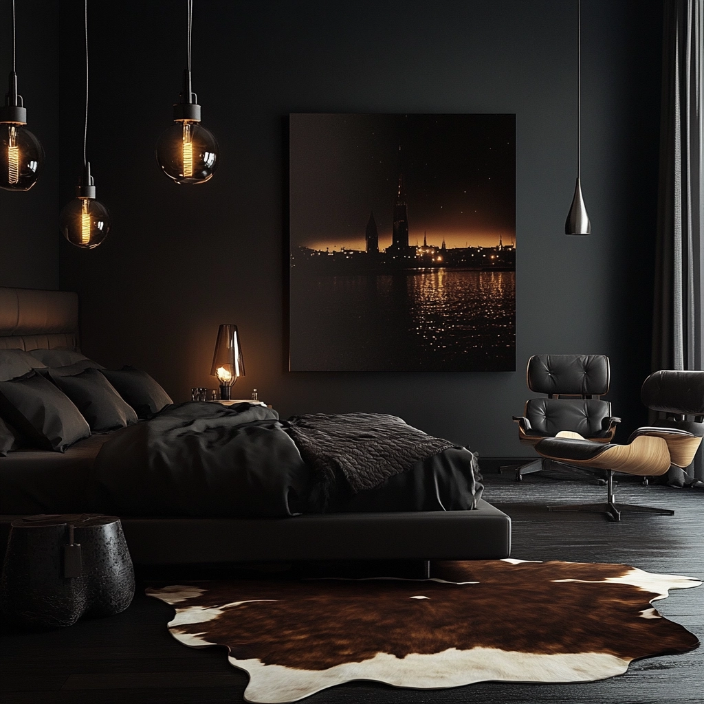 cowhide rug bedroom 43