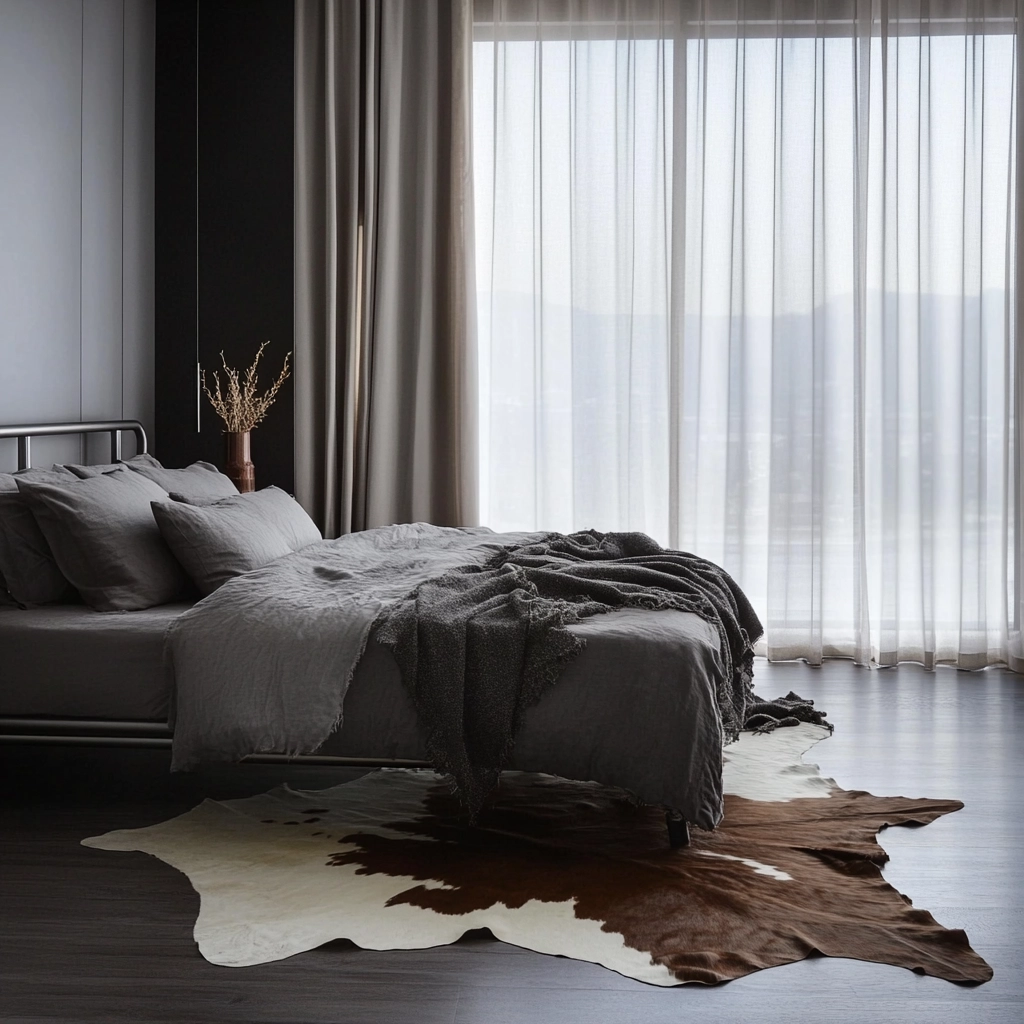 cowhide rug bedroom 5
