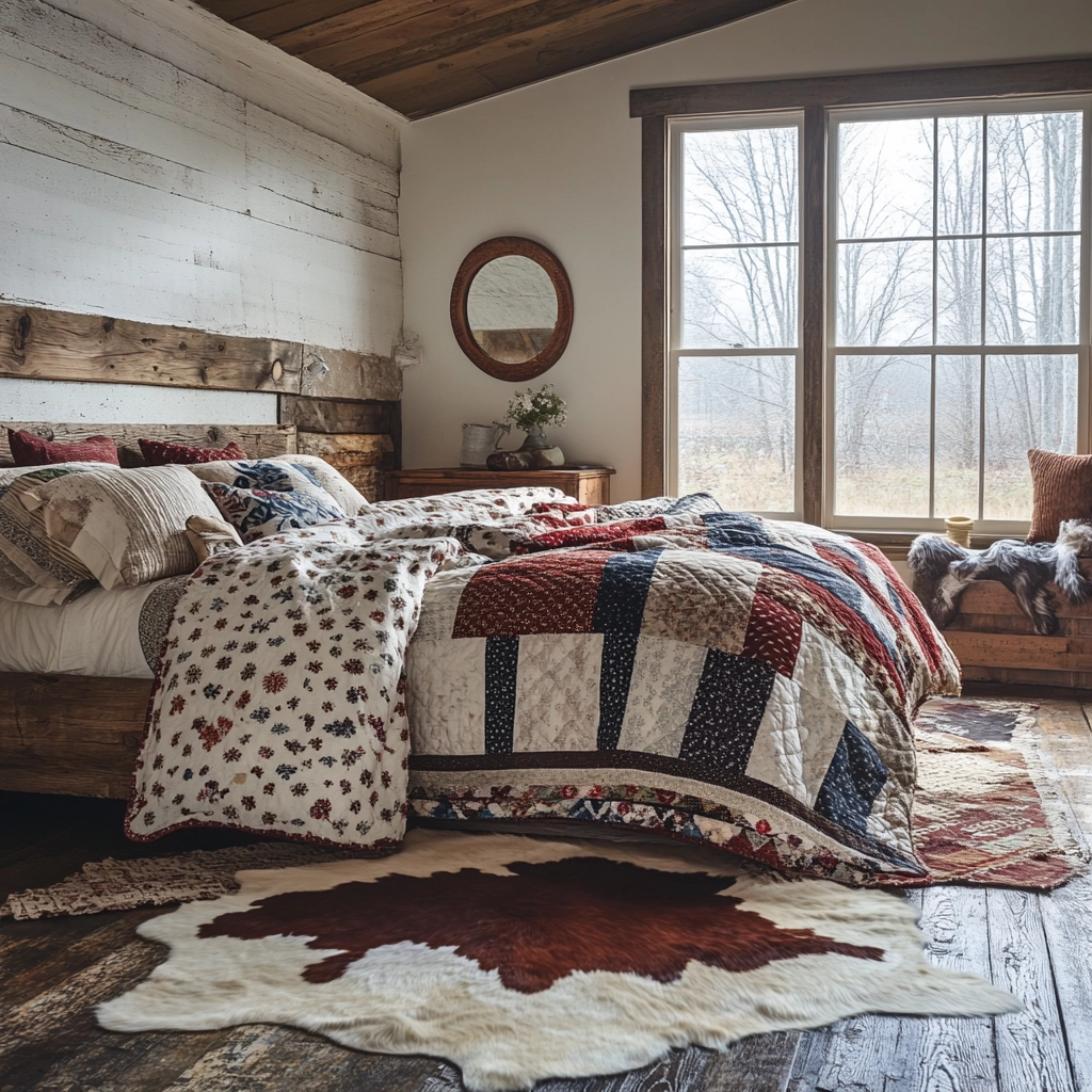cowhide rug bedroom 51