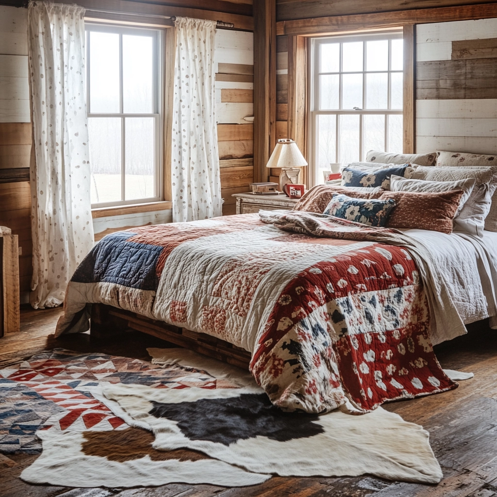 cowhide rug bedroom 52
