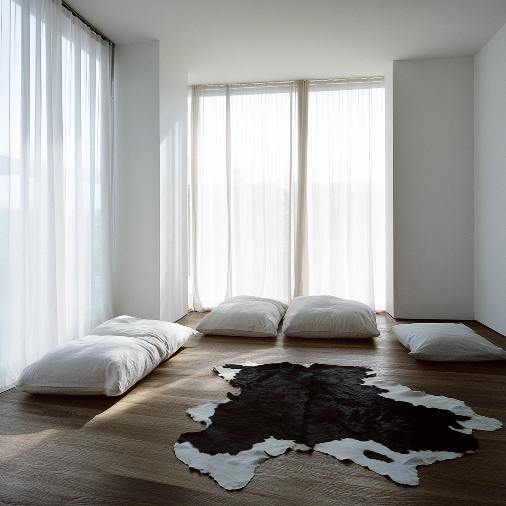 cowhide rug bedroom 61