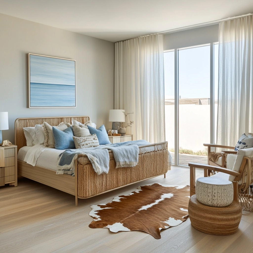 cowhide rug bedroom 69