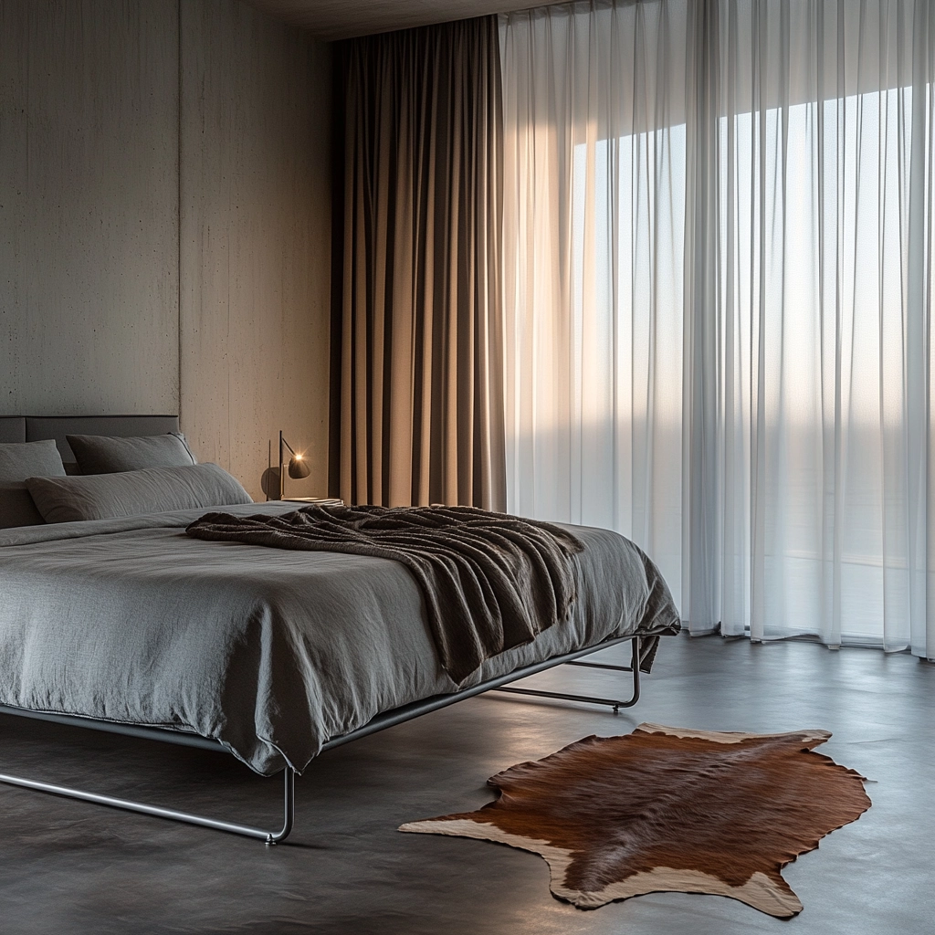 cowhide rug bedroom 7