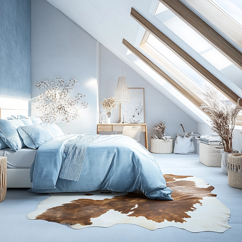 cowhide rug bedroom 9