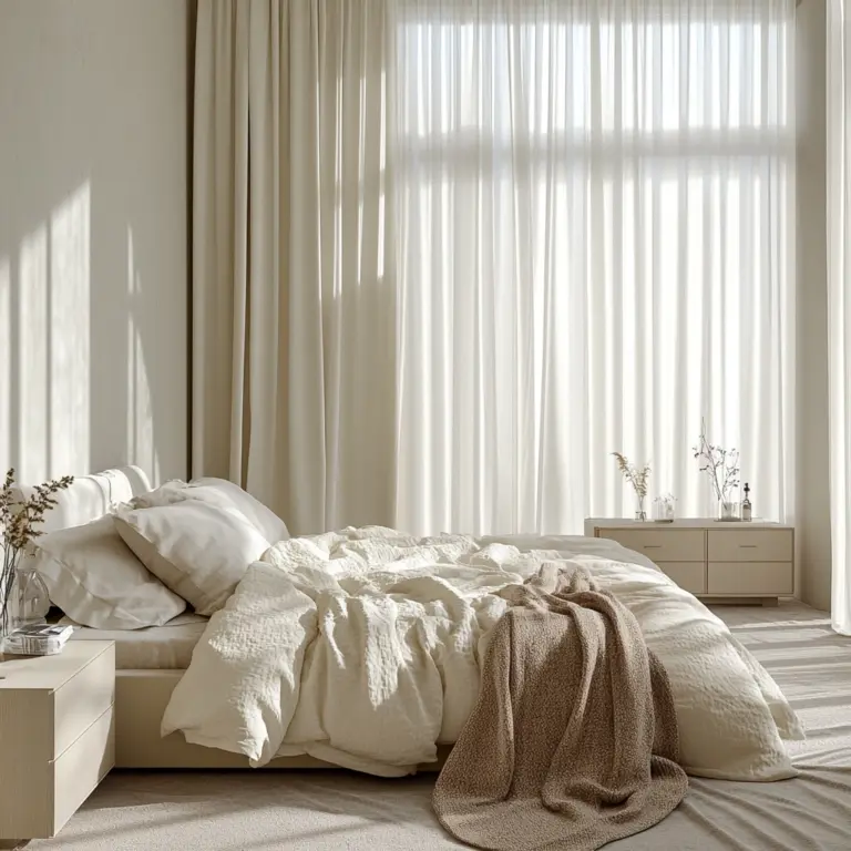 cream and beige bedroom 1