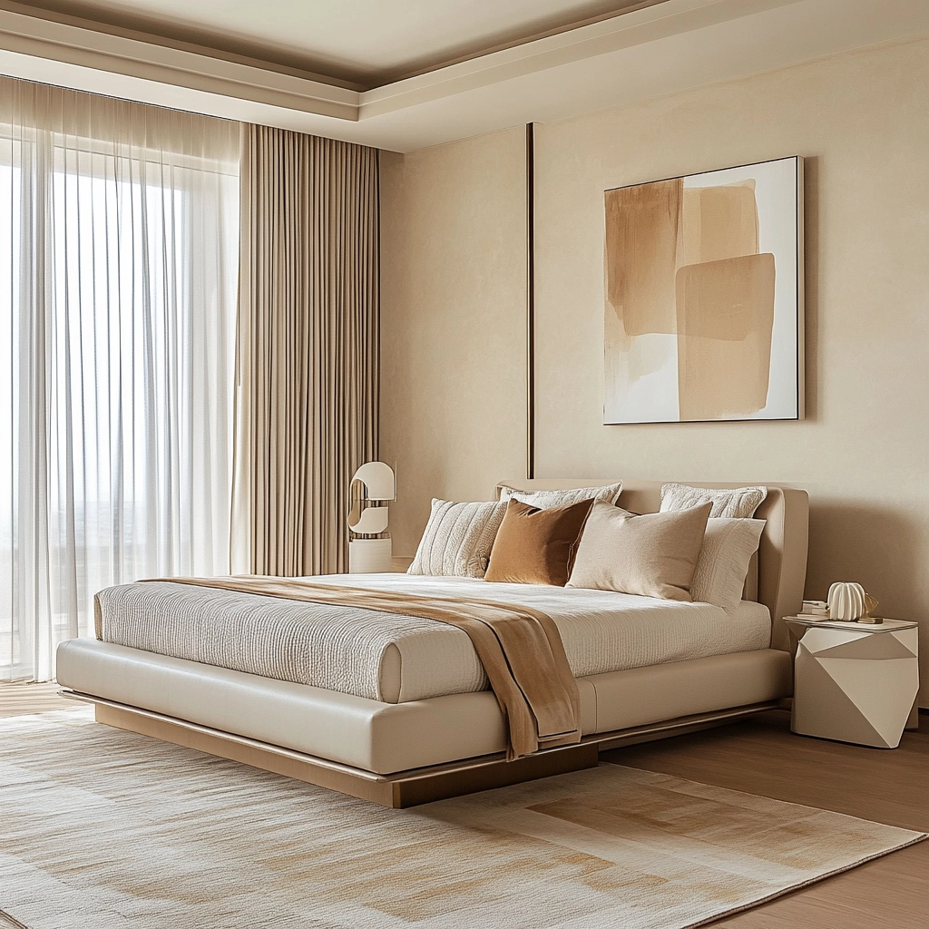 cream and beige bedroom 12
