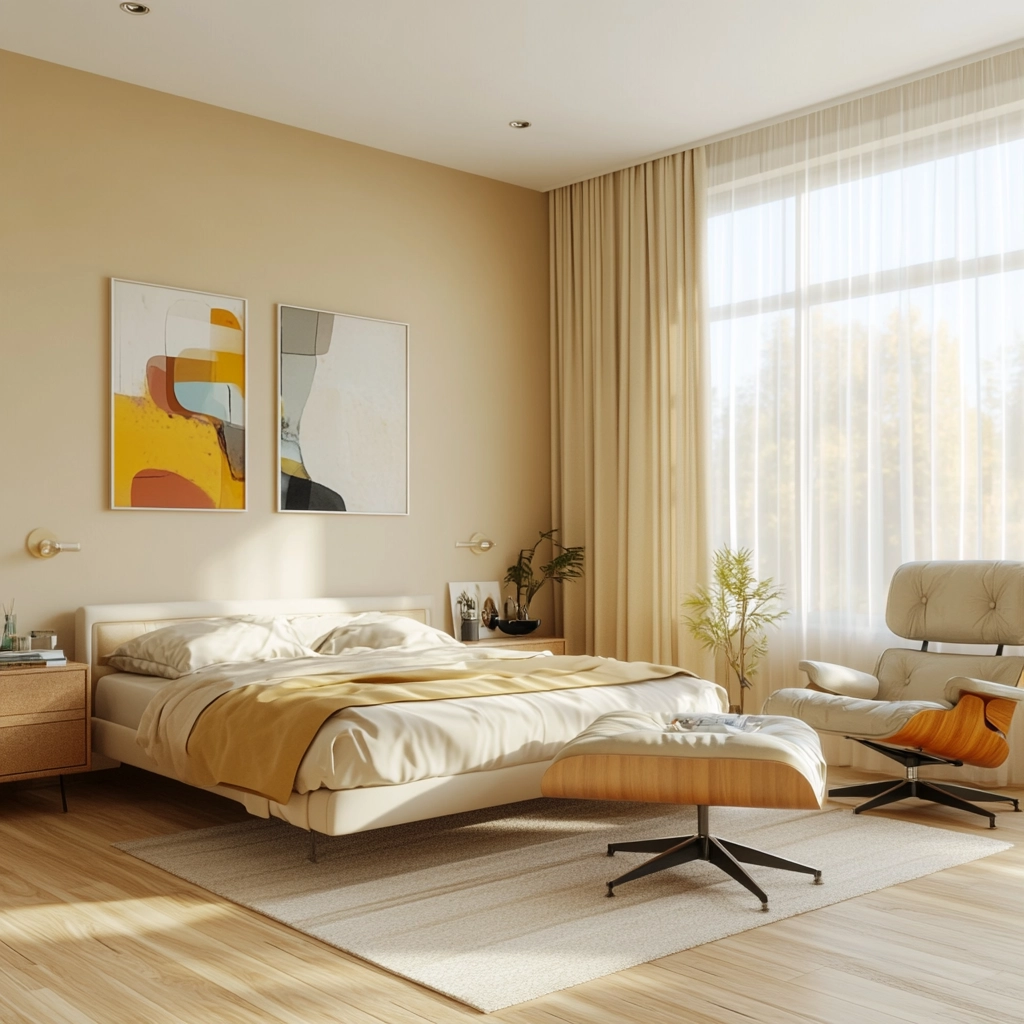 cream and beige bedroom 23