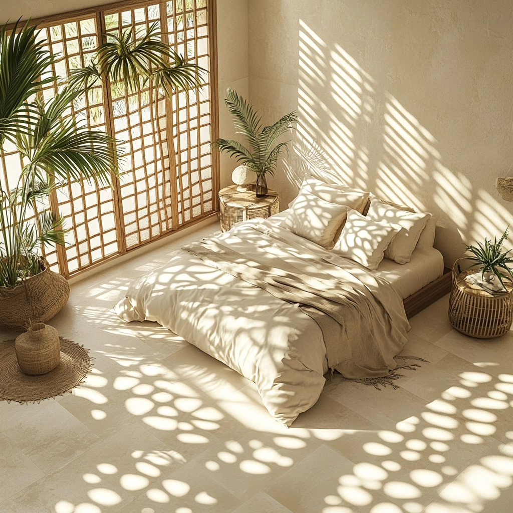 cream and beige bedroom 28