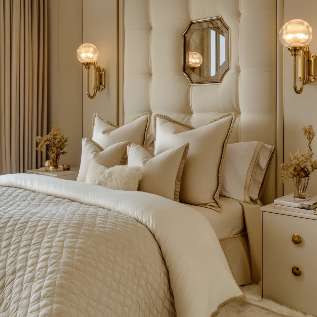 cream and beige bedroom 30