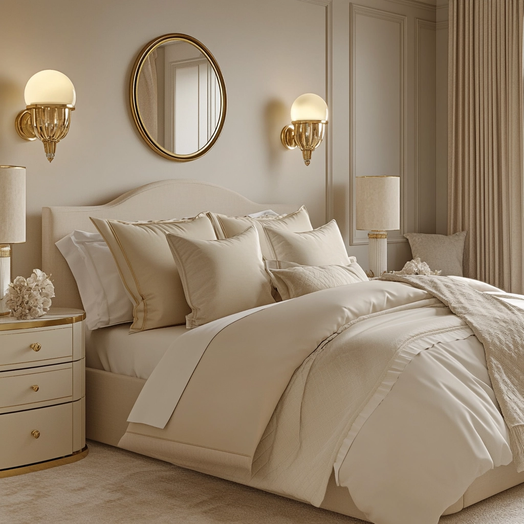 cream and beige bedroom 31