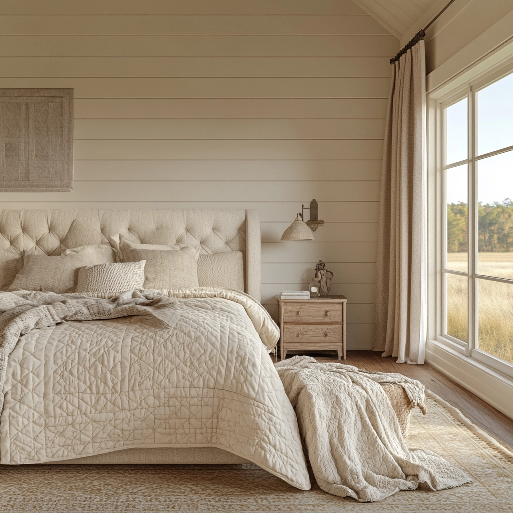 cream and beige bedroom 33