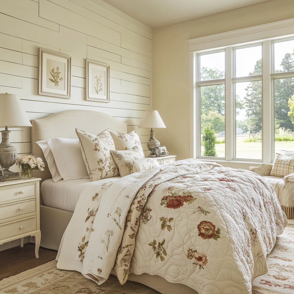 cream and beige bedroom 34