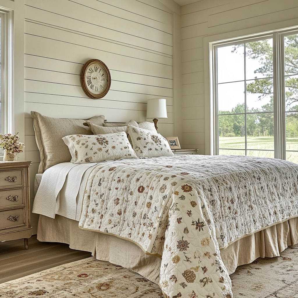 cream and beige bedroom 35