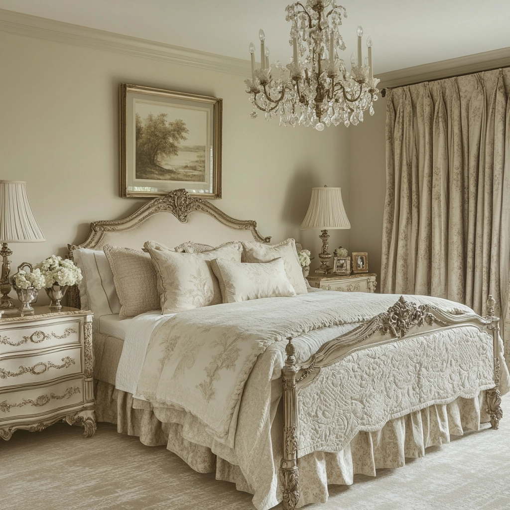 cream and beige bedroom 39