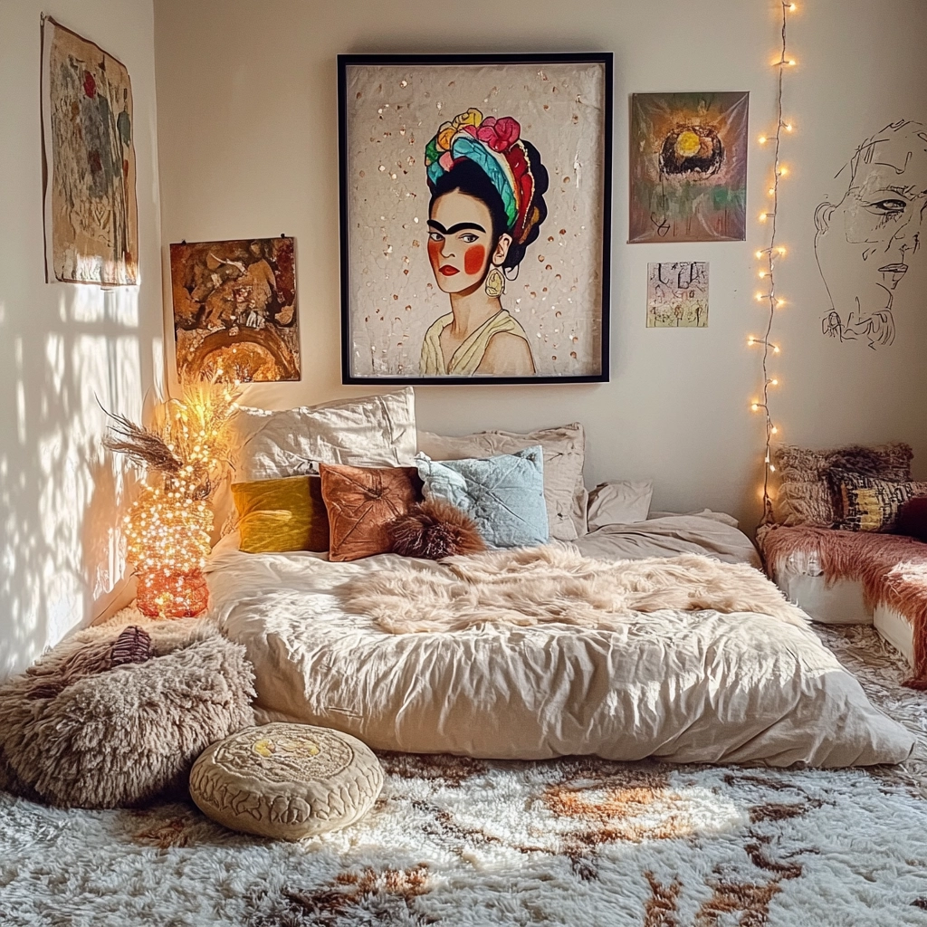 cream and beige bedroom 43