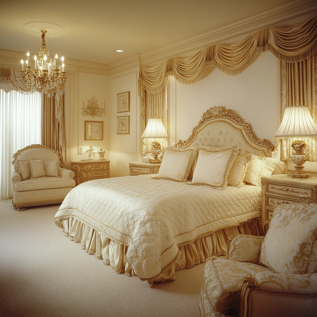 cream and beige bedroom 45