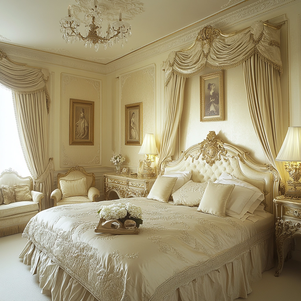 cream and beige bedroom 46