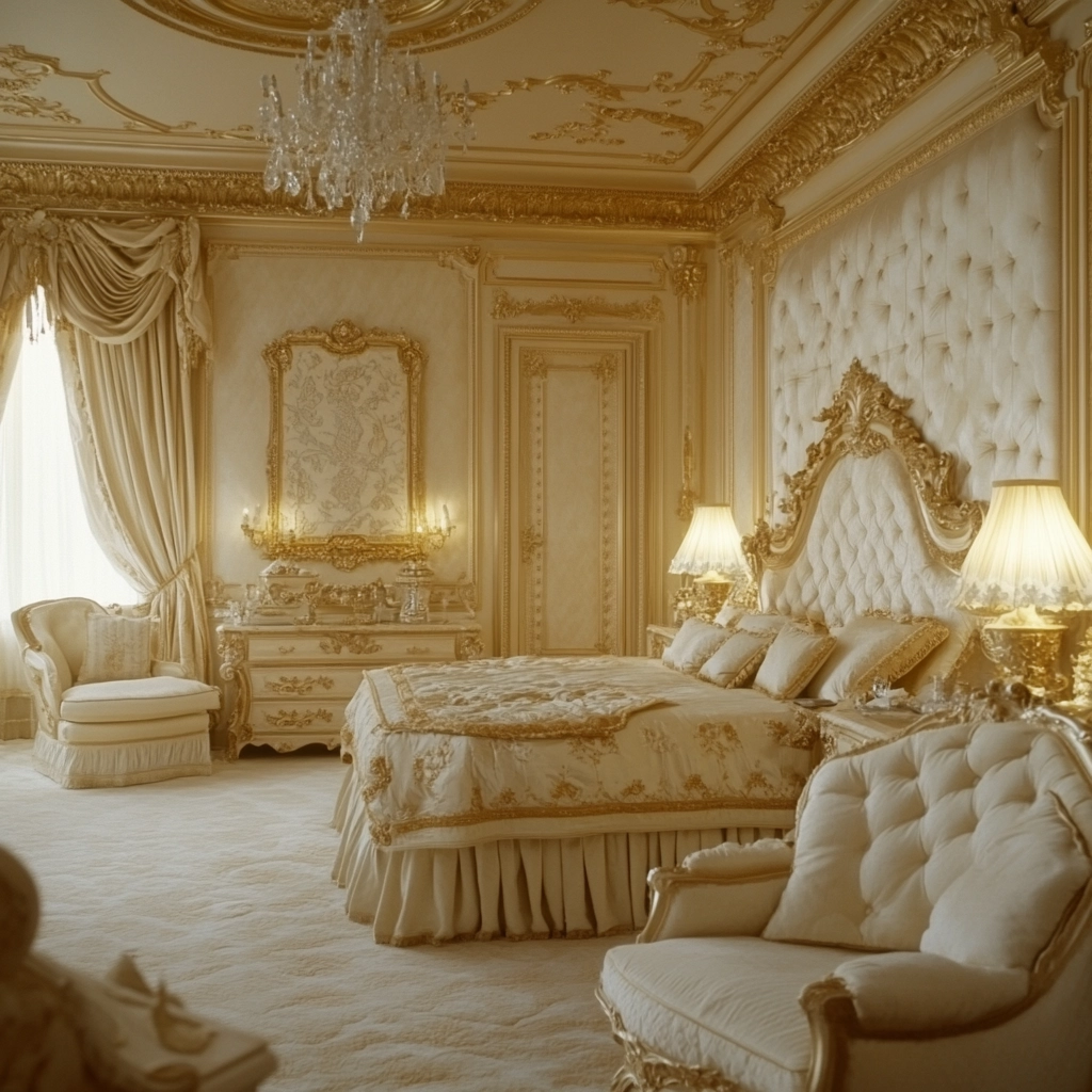 cream and beige bedroom 48