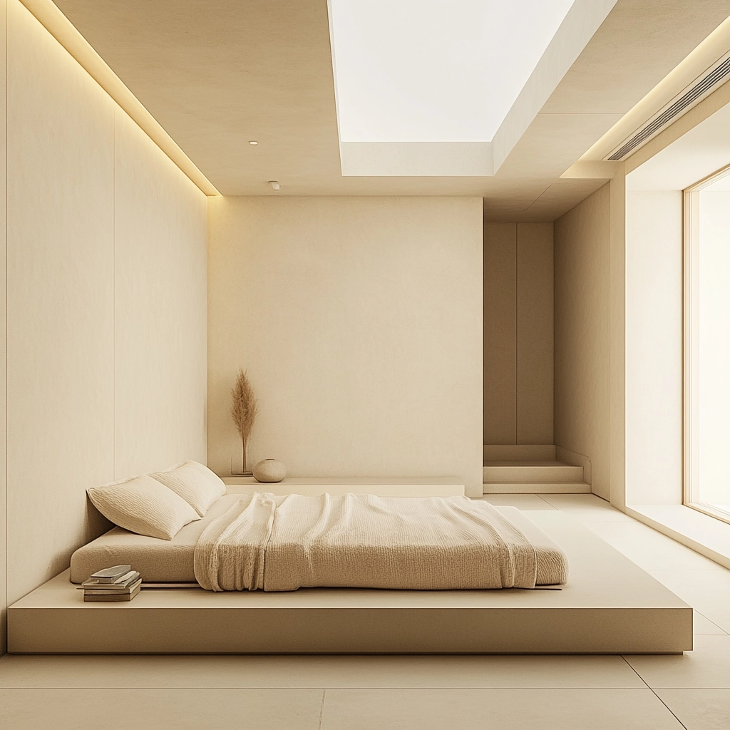 cream and beige bedroom 49