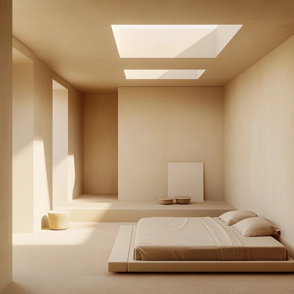 cream and beige bedroom 52
