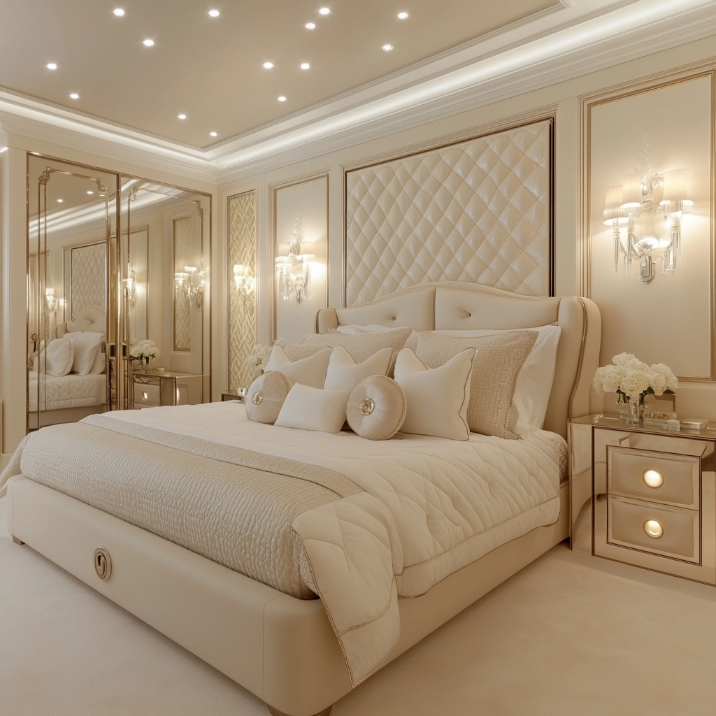 cream and beige bedroom 59