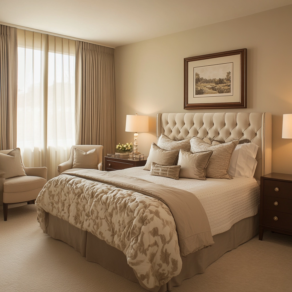 cream and beige bedroom 64