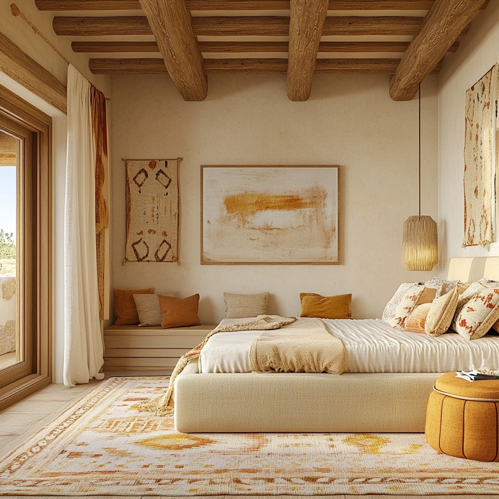 cream and beige bedroom 71