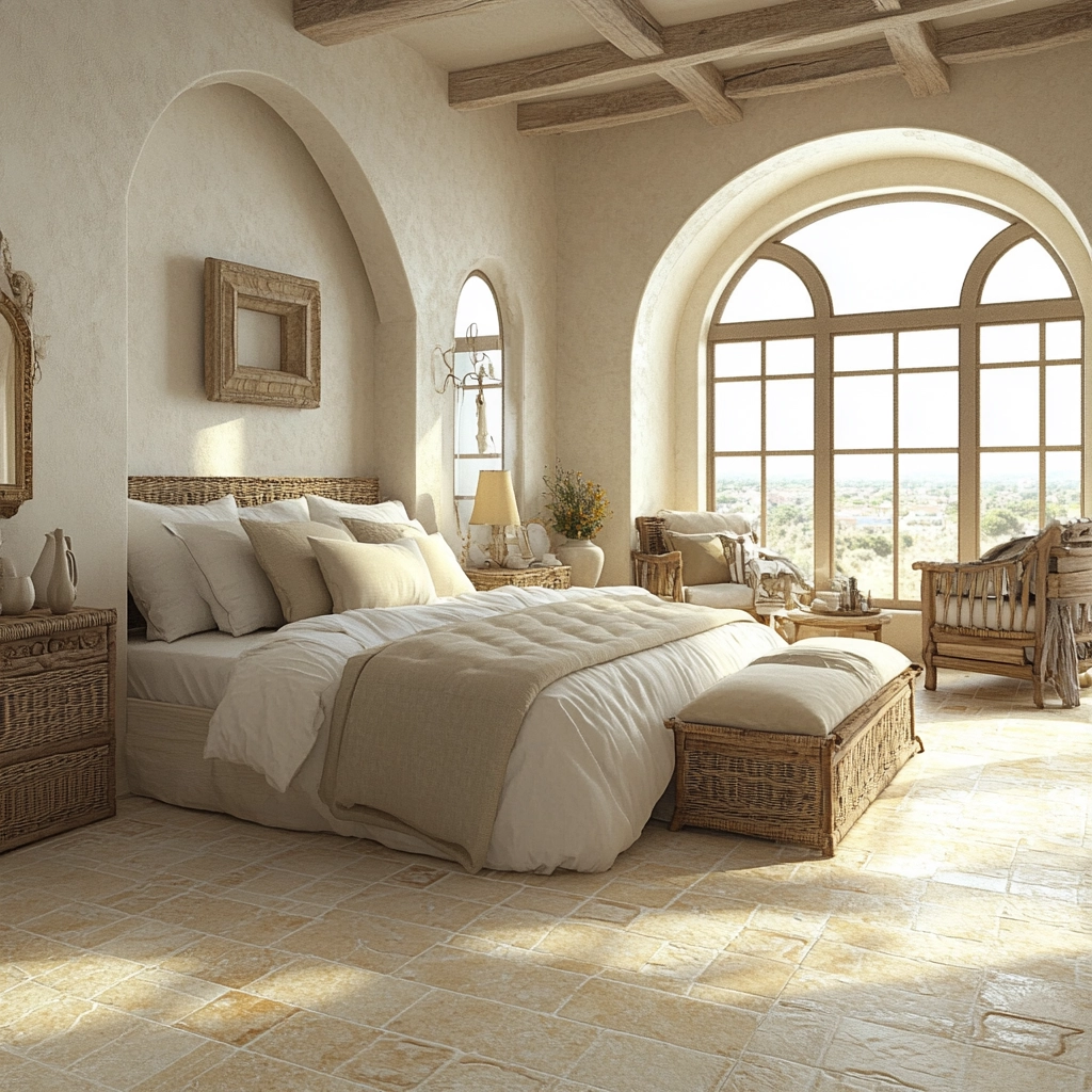 cream and beige bedroom 75