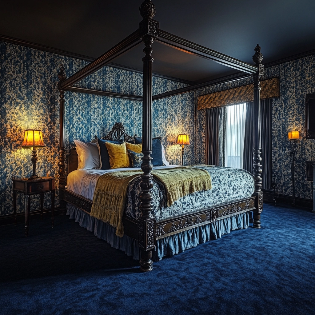 dark blue carpet bedroom 43