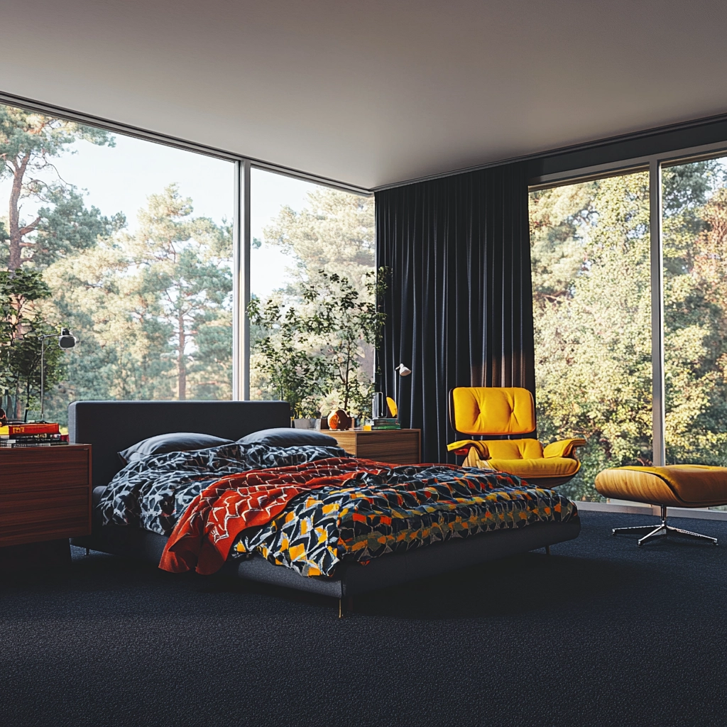 dark gray carpet bedroom 34