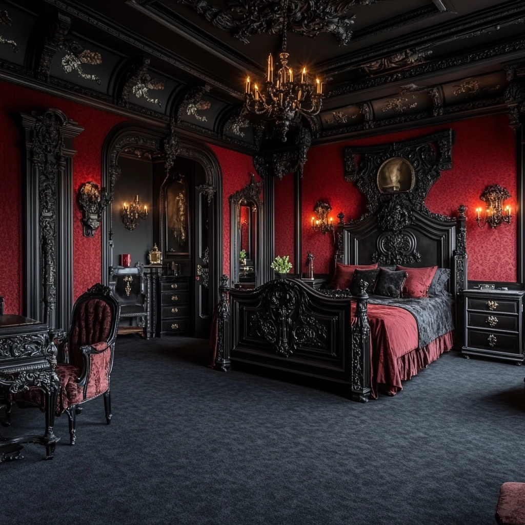 dark gray carpet bedroom 43