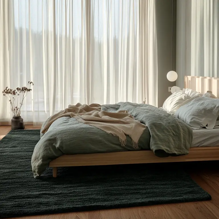 dark green rug bedroom 1