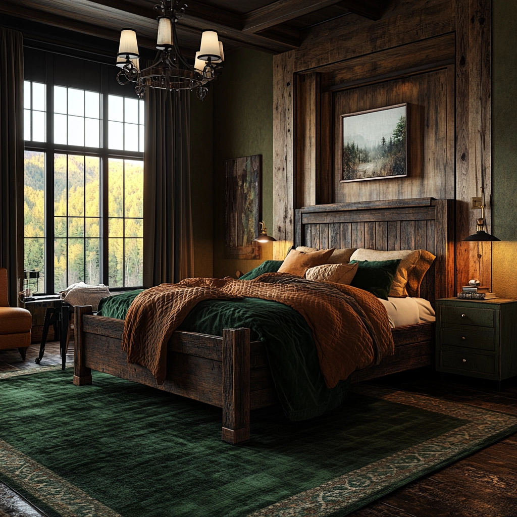 dark green rug bedroom 15