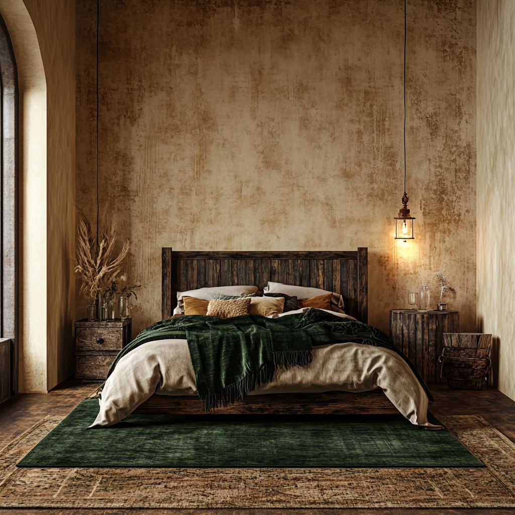 dark green rug bedroom 16
