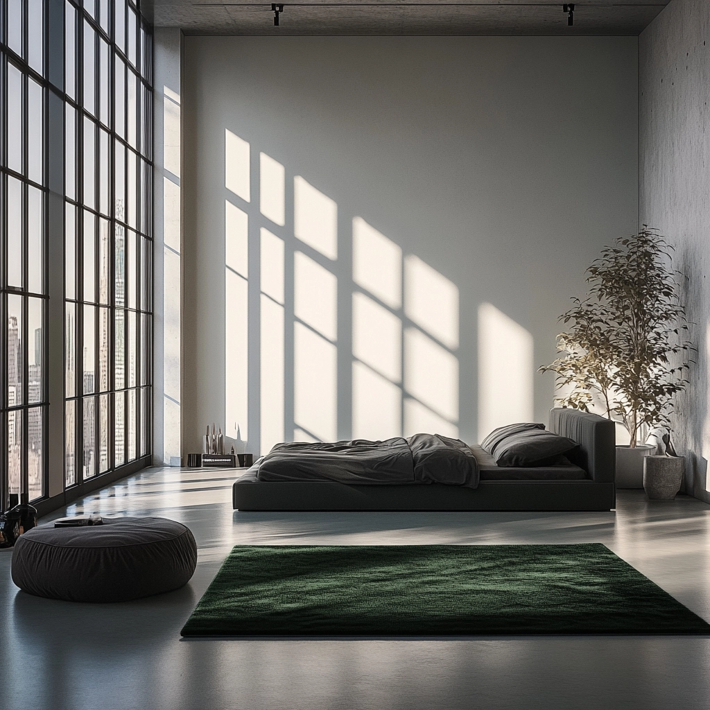 dark green rug bedroom 22