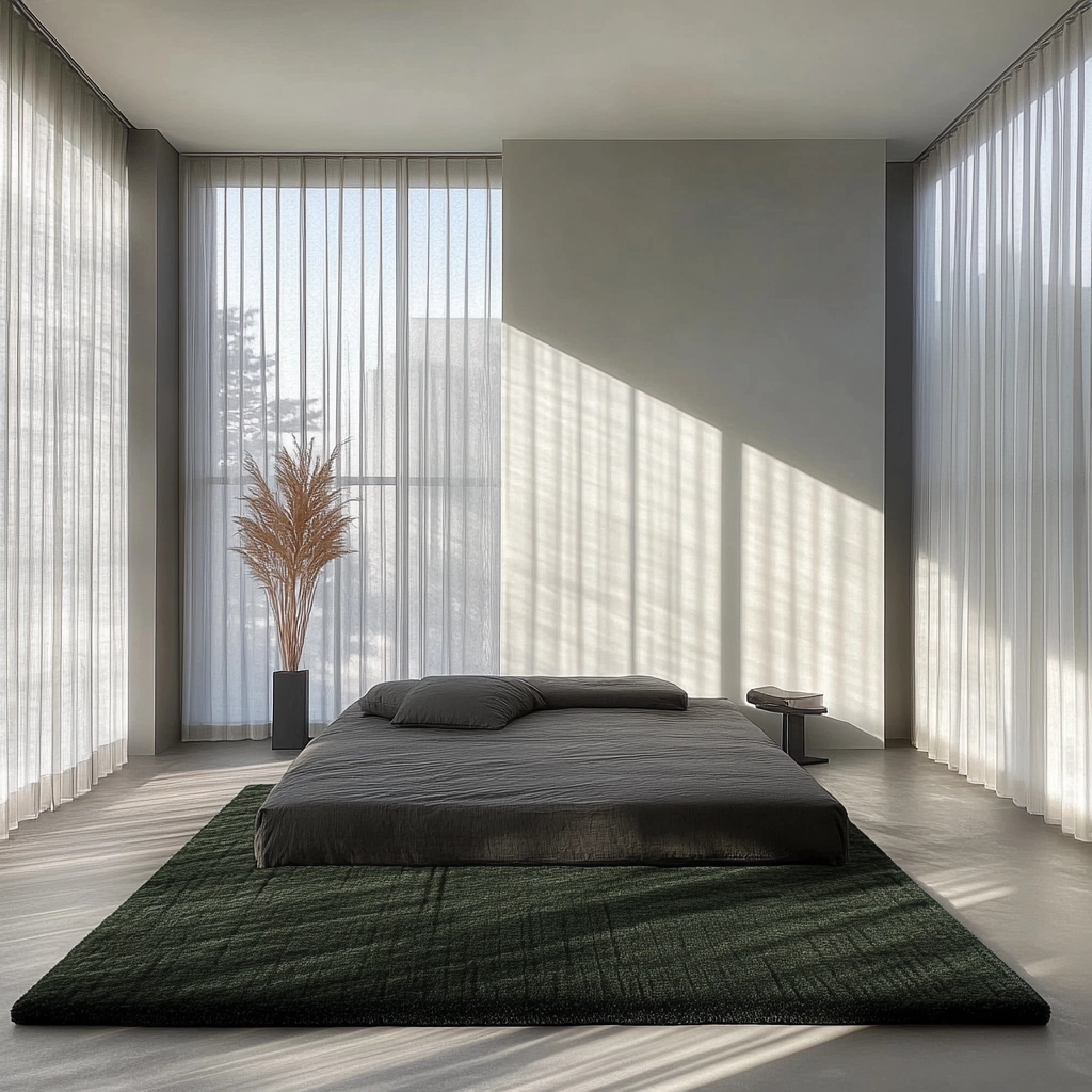 dark green rug bedroom 23